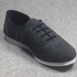 Chaussures Sneakers Oxford noires vue générale semelles cuir suédé