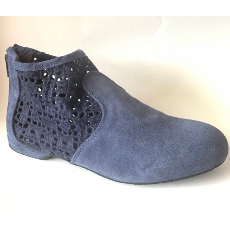 TOBOOTS BRODEES BLEUES LATERAL